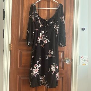 Altar’d State, black floral maxi/midi dress, size M, barely worn